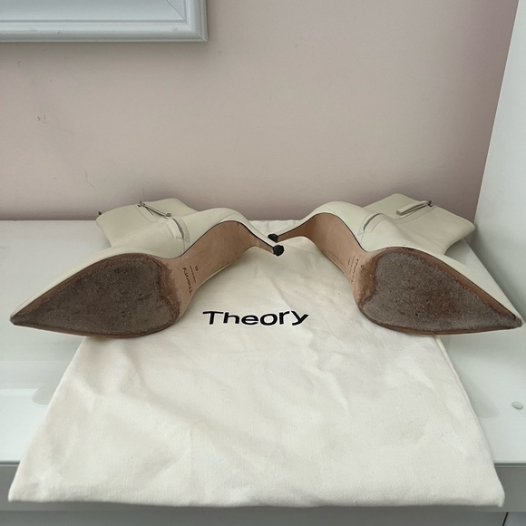 Theory Women's Cream Pointed Heeled Boots - Picture 5 of 5